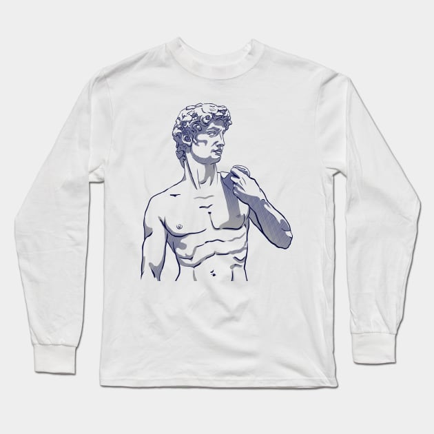 David of Michelangelo Long Sleeve T-Shirt by ArtFork